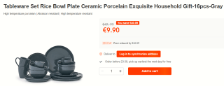 16-delig Porseleinen servies voor €9,90 bij ochama