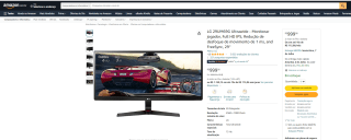 Monitorar Gamer da LG, modelo de 29 polegadas Ultrawide - R$ 999