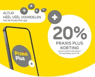 20% korting op één artikel naar keuze met Praxis Plus