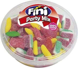 Fini Party Mix Surtido Gominolas de Sandía, Regaliz, Ladrillo, Plátano - Tarro 450 gr por 3,14€