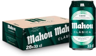 Mahou Clásica, Pack 28 Latas x 33cl, Cerveza Dorada Lager por 13,39€