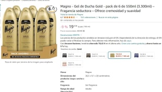 Recopilación Pack de 6 de 550ml gel de ducha Magno desde 17,34€