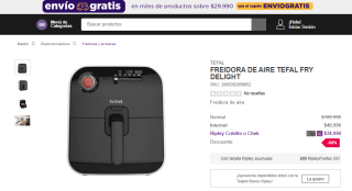 Freidora de aire Tefal Fry Delight Fx100015 por $34.990