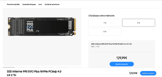 SSD M2 NVMe Samsung 990 Evo plus (TLC GEN4) - 2 To à 129,99€