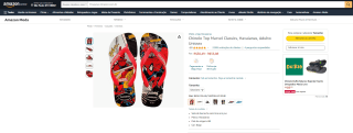 Chinelo Unissex Havaianas, modelo Top Marvel Classics - R$ 38,49