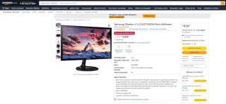 Monitor da Samsung de 21.5 polegadas - R$ 439