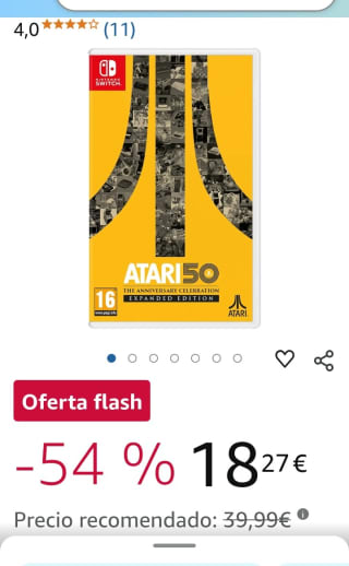 Atari 50: The Anniversary Celebration Expanded Edition Nintendo Switch por 18,27€.
