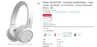 Philips TAH4205 - Bluetooth On-ear Koptelefoon - voor €17,09 met Amazon Prime