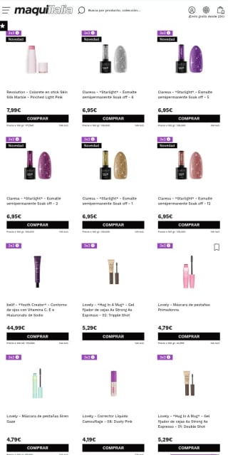 3×2 en Multimarcas en Maquillalia.