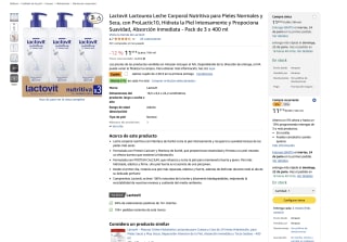 Pack 3x400ml Lactovit Lactourea Leche Corporal Nutritiva para Pieles Normales y Seca con ProLactic10 por 8,19€