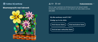 Retro foodtruck of Bloemenpracht met hekwerk bij aankoop van geselecteerde Lego in de Lego shop