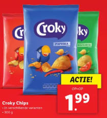 Croky chips 300g voor €1,99 bij de Lidl