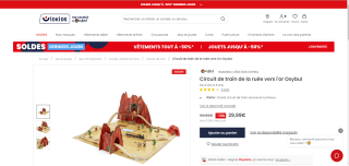 Circuit de train de la ruée vers l'or Oxybul à 29,99€