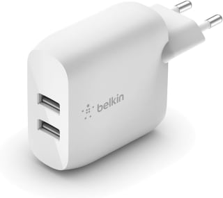 Belkin cargador de pared doble USB-A BoostCharge de 24W por 11,50€