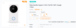Video Interfón Lloyds LC 1223 FHD a $960 en RadioShack