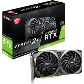MSI - RTX 3060 VENTUS 2X OC grafische kaart - 12 GB (912-V397-039) - LHR voor €299 bij Azerty