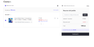Movil Xiaomi Redmi Note 11 NFC 6GB+128GB por 159€