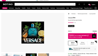 Versace Eros Eau de Parfum 200ml por 73,52€