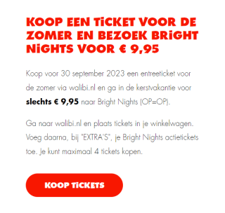 Walibi Bright Night tickets voor €9,95