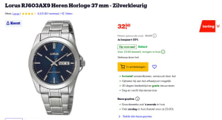 Lorus Heren Horloge Zilverkleurig RJ603AX9 voor €32,50 bij Bol