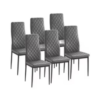 Juego 6 sillas Marmol tapizado gris patas negras por 86,06€