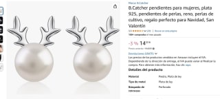 B.Catcher Pendientes perlas reno por 14,33€