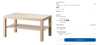 Mesa de centro Lack efecto roble tinte blanco por 19,99€
