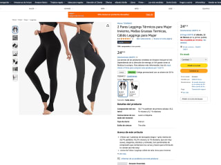 2 Pares Leggings Térmicos Mujer Invierno por solo 9,57€