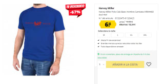 Camiseta de Hombre Harvey Miller Polo Club Basic por 6.66€