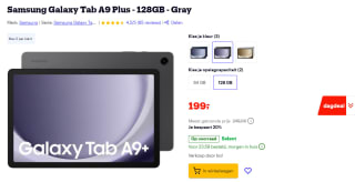 Samsung Galaxy Tab A9+ WiFi 128GB X210 Grijs