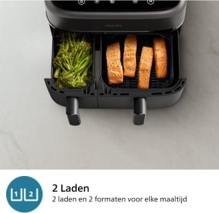 PHILIPS 3000 Series Dual Basket Airfryer Zwart voor €153 bij Amazon