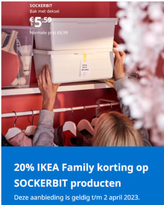 20% IKEA Family korting op de producten van SOCKERBIT