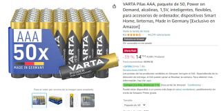 VARTA Pilas AAA, paquete de 50 por 14,75€