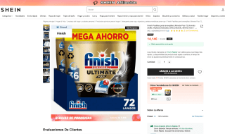 Finish Pastillas para lavavajillas Ultimate Plus 72 formato 2x36 limpieza avanzada por 14,14€