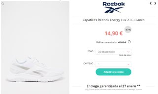 Zapatillas Reebok desde solo 7,90€ para niñ@s y adultos