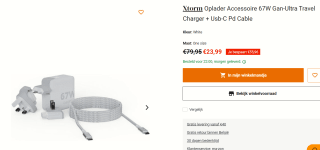 Xtorm 67W GaN-Ultra USB-C PD Oplader + 20W USB-C PD Kabel voor €23,99 bij A.S. Adventure