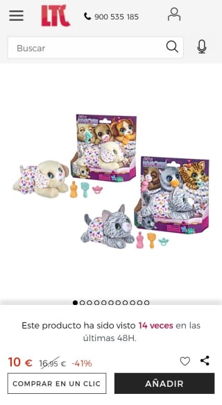 Peluche surtido Newborns FurReal Friends Hasbro por 10€.