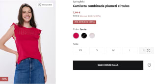 Camiseta combinada plumeti con círculos para Mujer Springfield por 5.99€