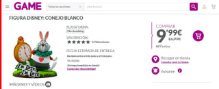 Conejo Blanco de la película Alicia en el País de las Maravillas por 9,99€