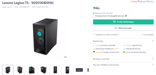 Lenovo Legion T5 (90SV008HMH) voor €942,93