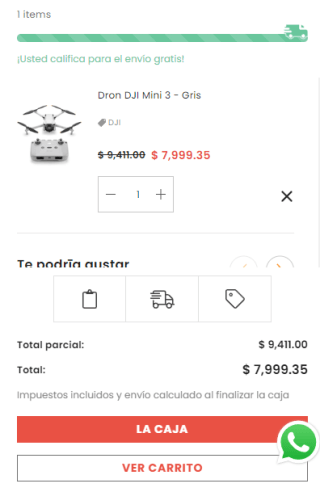 15% de descuento en Dron DJI Mini 3 (aplica al agregar al carrito)