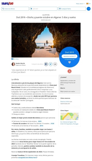 Escapada a El Algarve 5 dias + Vuelos desde 281€.