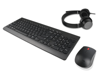 Lenovo Essential draadloze toetsenbord-muiscombinatie + Lenovo Go bekabelde ANC-headset voor €79,87 dmv code bij Lenovo