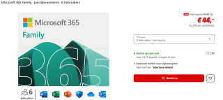 Microsoft 365 Family | 6 Gebruikers - 1 jaar | Inclusief updates voor €44 bij de Mediamarkt