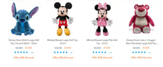 Diverse grote Disney Knuffels voor €30 in de Disney Store