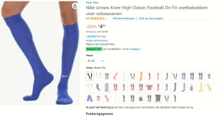 NIKE Academy Over-The-Calf voetbalsokken voor €4,80 bij Amazon