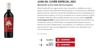 6 Botellas de Juan Gil Cuvée Especial 2023 por 36.8€