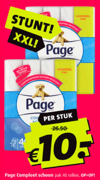 Page toiletpapier - 40 rollen - Compleet Schoon wc papier voor €10 bij Boni
