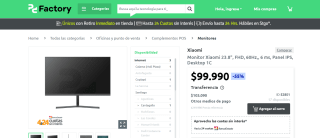 55% de ahorro en Monitor Xiaomi 23.8"", FHD, 60Hz,, 6 ms, Panel IPS, Desktop 1C