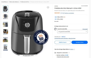 Freidora de aire Oster con descuento por $74.990